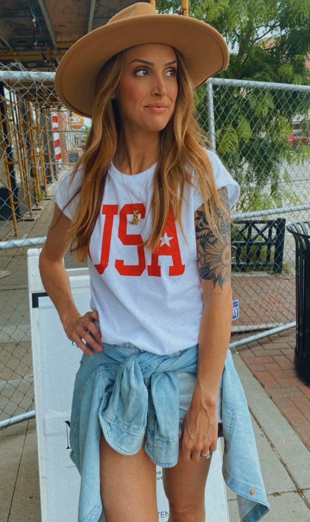 USA Star Graphic Tee (white)