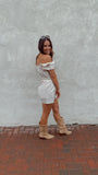 Bethany Striped Romper (beige/white)
