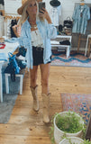 Hadley acid washed denim top (light denim)