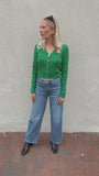 Silvia Button Up Cardigan Sweater (emerald)