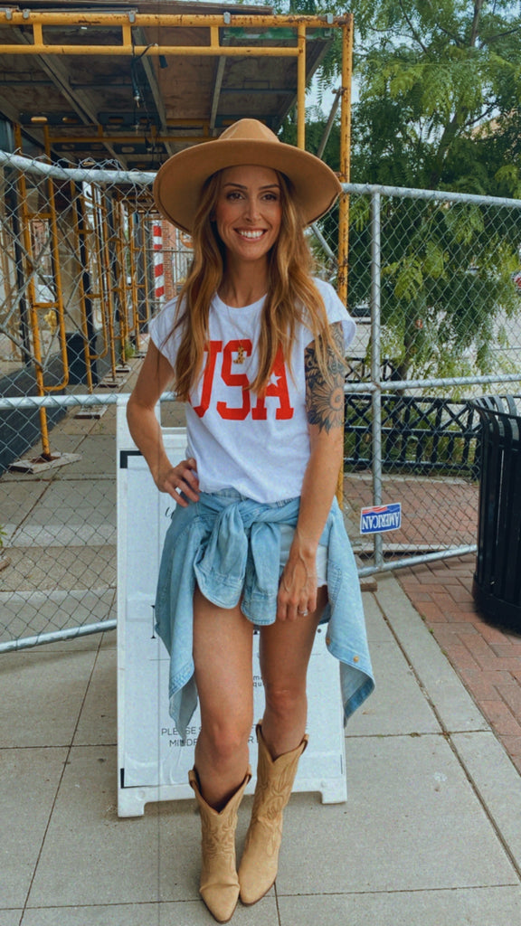USA Star Graphic Tee (white)