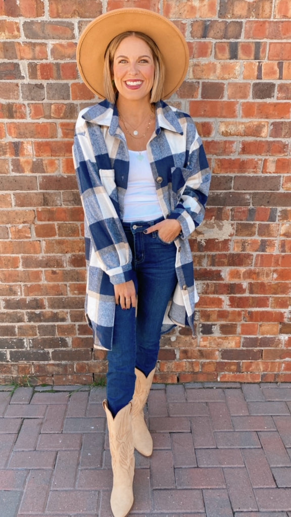 Boston plaid jacket (navy/natural)