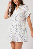 Maeve floral button up short sleeve babydoll romper