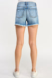 Reagan denim short with fringe hem (medium wash)