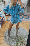 Briella distressed denim romper (vintage blue)