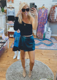Reckless vegan leather skort (black)