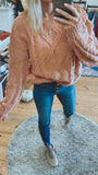 Faith ultra soft cable knit sweater (blush)