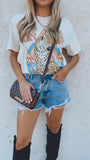 Dreamer Somewhere Leopard Graphic Tee (Ivory)