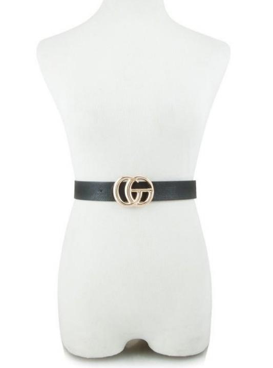 CG Faux Leather belt (black) - Mint Boutique