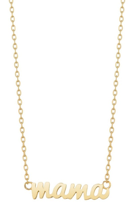 mama cursive pendant necklace (gold)