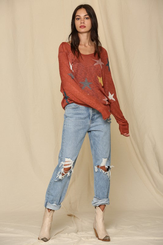 Seeing Stars Pullover (rust)