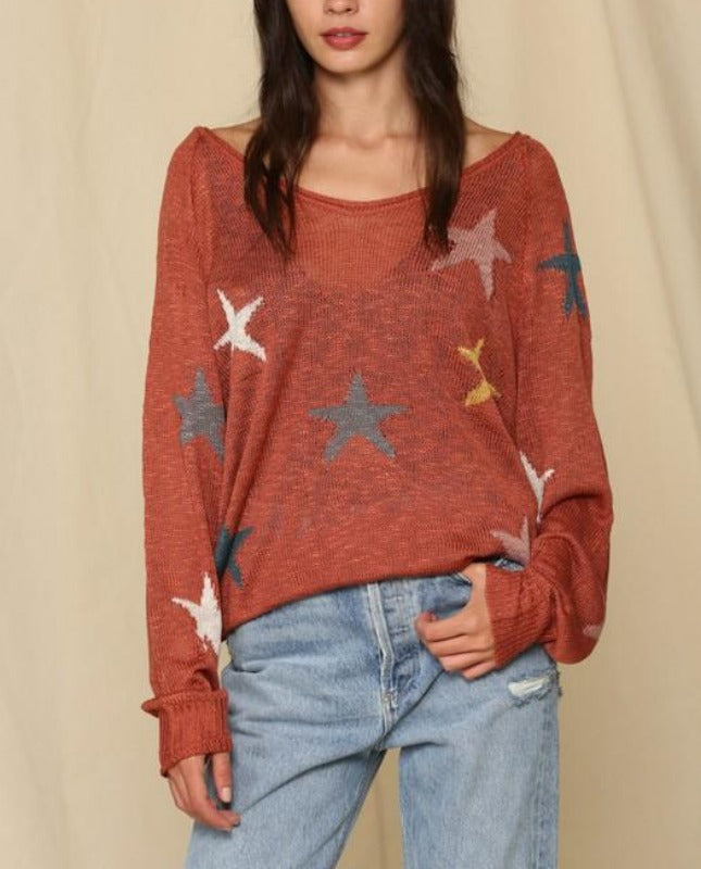 Seeing Stars Pullover (rust)