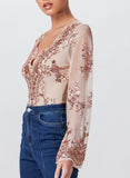Hour of Glamour sequin bodysuit (rose gold)