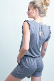 Sleeveless ruffle leopard romper (black/mocha)