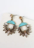 Polished stone statement earring  (turquoise)