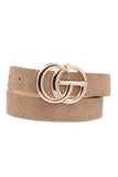 Crocodile Faux Leather CG belt (Taupe)