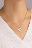 heart shape initial letter pendant necklace (gold)