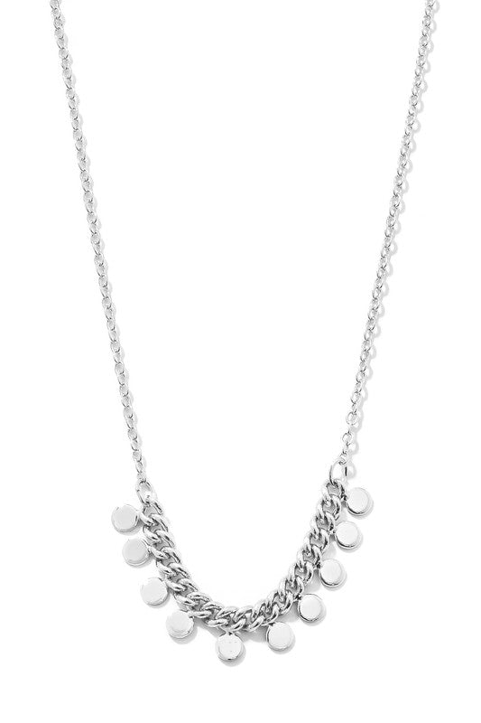Jordan disc charm necklace (silver) - Mint Boutique