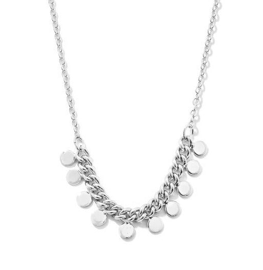 Jordan disc charm necklace (silver) - Mint Boutique