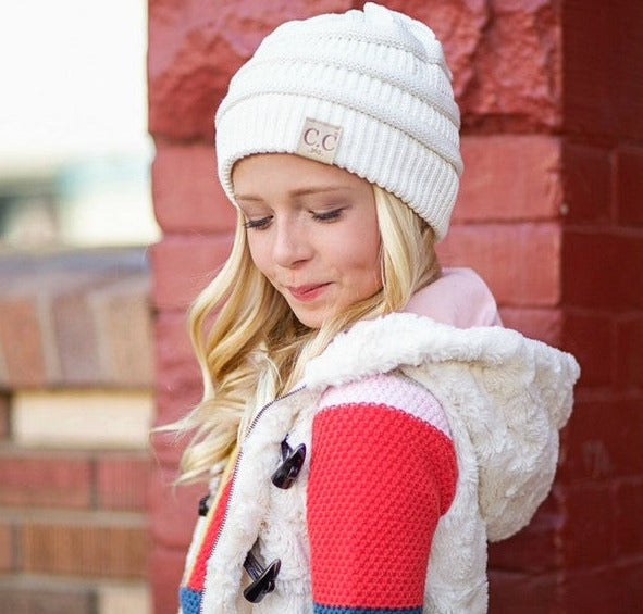 kids c.c. beanie (ivory)