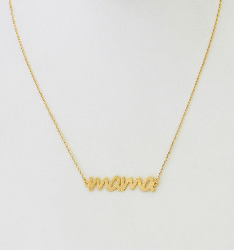 mama cursive pendant necklace (gold)