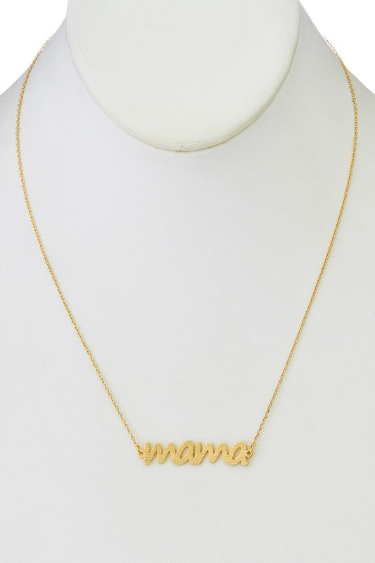 mama cursive pendant necklace (gold)
