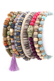 Multi Seed Bead Bracelet Set (purple)