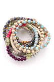 Multi Seed Bead Bracelet Set (purple)