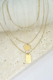Triple layer circle & rectangle necklace (gold)