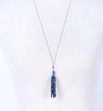 Bead Tassel Long Pendant Necklace (Navy) - Mint Boutique