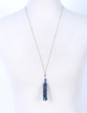 Bead Tassel Long Pendant Necklace (Navy) - Mint Boutique