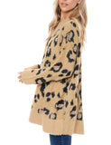 Drea Fuzzy Leopard tunic (camel)