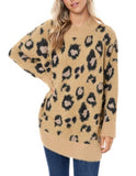 Drea Fuzzy Leopard tunic (camel)