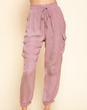 Cabo satin jogger (dusty mauve)