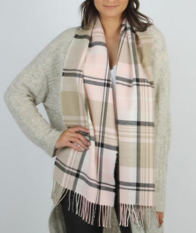 Plaid Softer Than Cashmere scarf (baby pink)