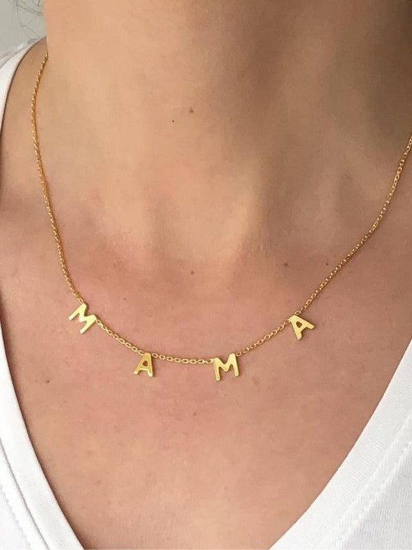 M A M A dainty Pendant Necklace (soft gold) - Mint Boutique