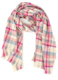 Plaid Pattern Spring Oblong Scarf (pink)