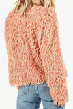 Winter Rainbow fluffy shag Jacket (peach) - Mint Boutique