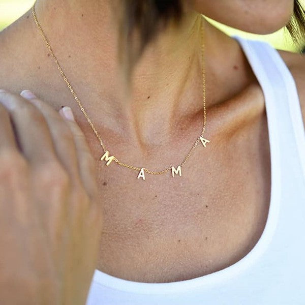 M A M A dainty Pendant Necklace (soft gold) - Mint Boutique