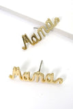 Mama Studded Earrings (gold) - Mint Boutique