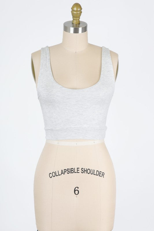Double Strap Knit Crop (light heather)