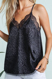 Allyson silky lace camisole (black)