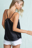 Allyson silky lace camisole (black)