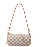 Checker Circle Chain Crossbody Handbag Purse (cream) - Mint Boutique