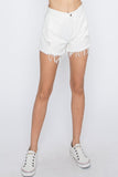 Gretchen vintage denim frayed shorts (ivory)