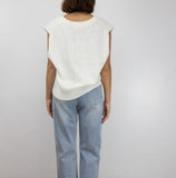 Lightswitch sleeveless fluffy sweater (ivory)