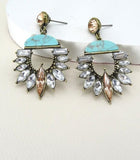 Polished stone statement earring  (turquoise)