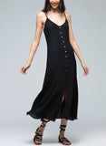 Florence Washed Rayon Gauze Flowy Dress (black)