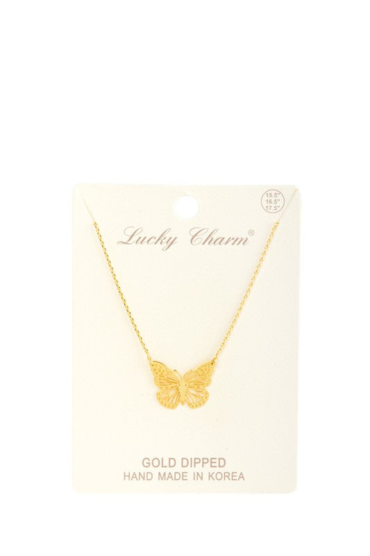 Gold Dipped Butterfly Dainty Charm Necklace - Mint Boutique