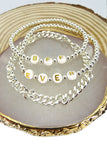 BFF/4EVER Beaded Bracelet 3 pc Set (silver) - Mint Boutique